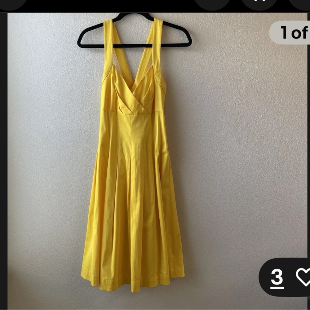 Calvin Klein Crisscross Dress in Sunny Yellow - Picture 3 of 7